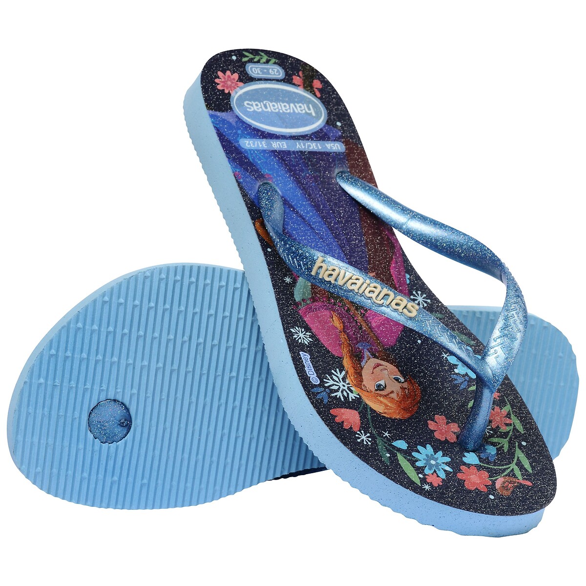 Tongs HAV KIDS SLIM PRINCESS bleu, HAVAIANAS