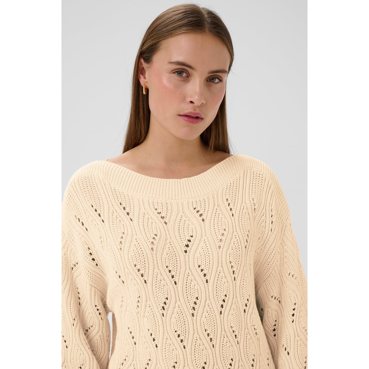 Pullover tricoté blanc whisper white, SOAKED IN LUXURY