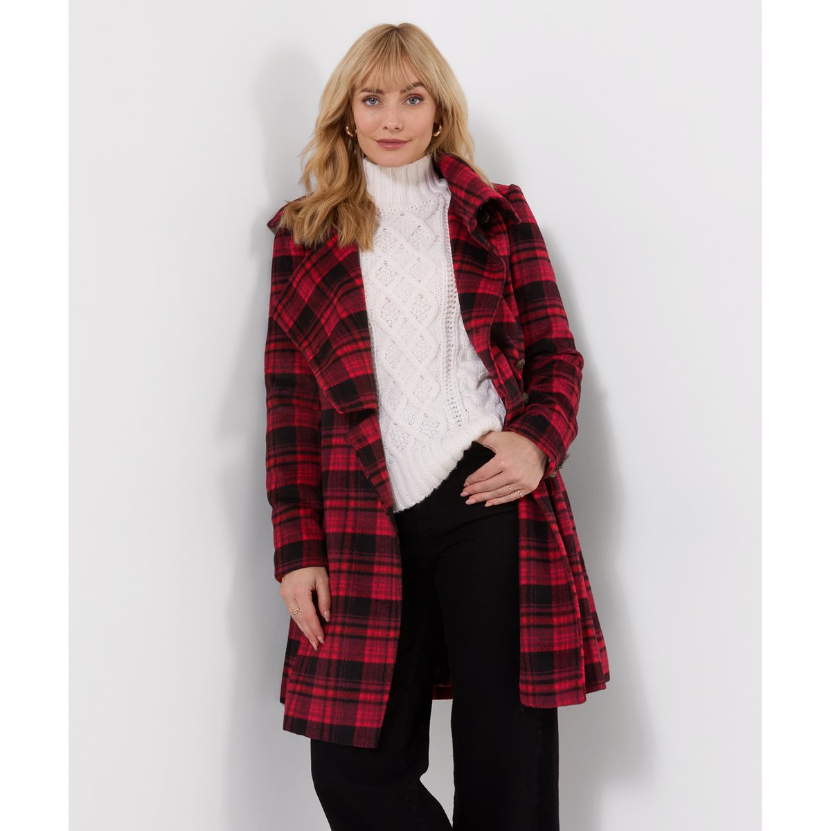 Manteau à Carreaux Jours d'Automne rouge, JOE BROWNS