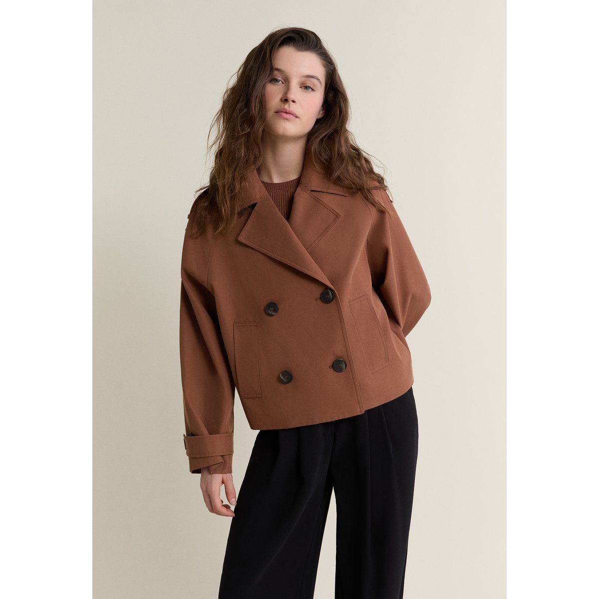 Trench court MINA chocolat, ETAM