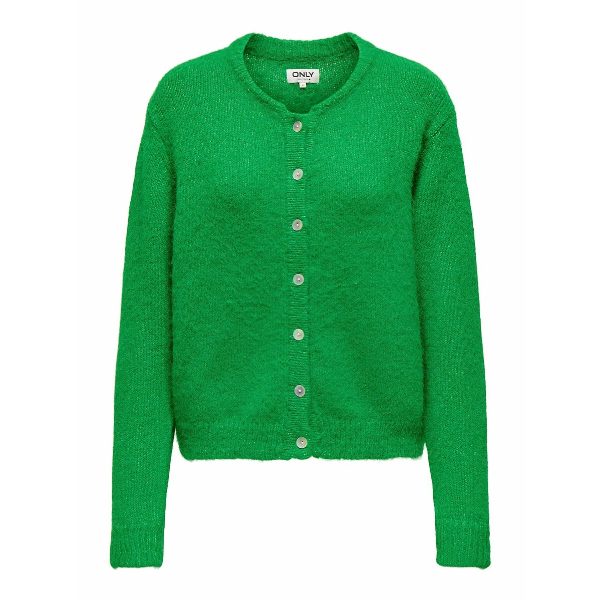 Gilet col rond boutonné vert, ONLY