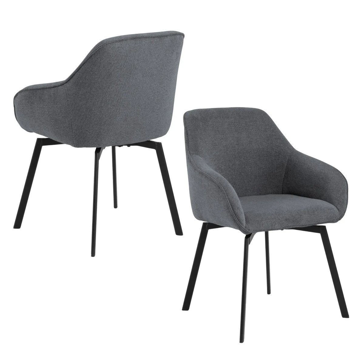 Fauteuils de salle à manger pivotants (lot de 2) - SARA gris, HELLIN, DEPUIS 1862