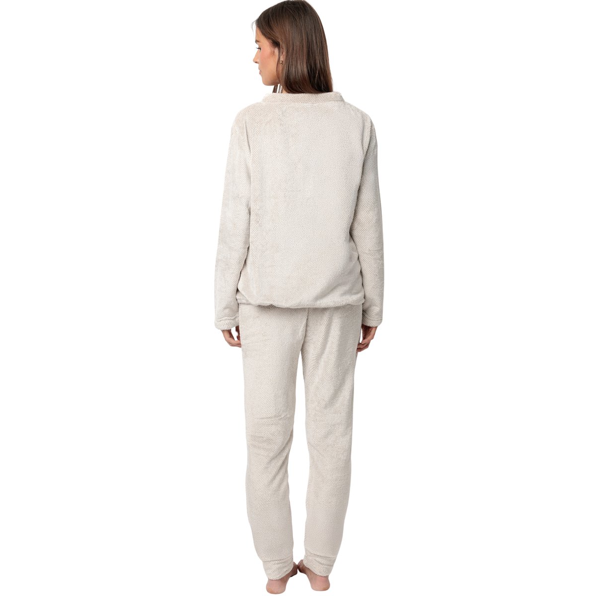 Pyjama pantalon top manches longues Enjoy Every Moment gris, ADMAS