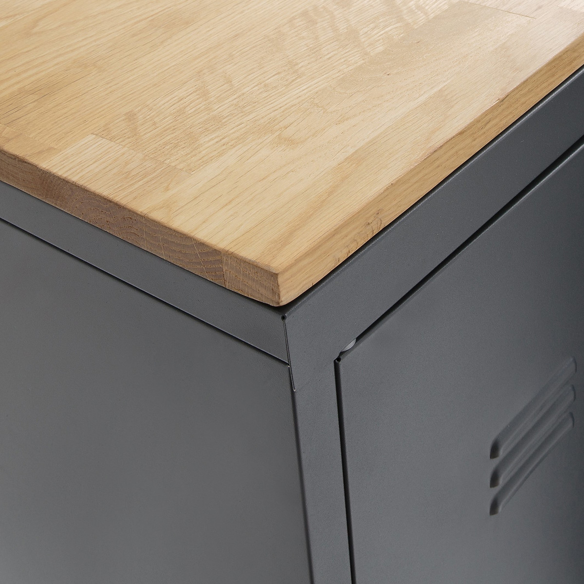 Armoire/Vestiaire 3 portes métal acier chêne Hiba gris anthracite, LA REDOUTE INTERIEURS
