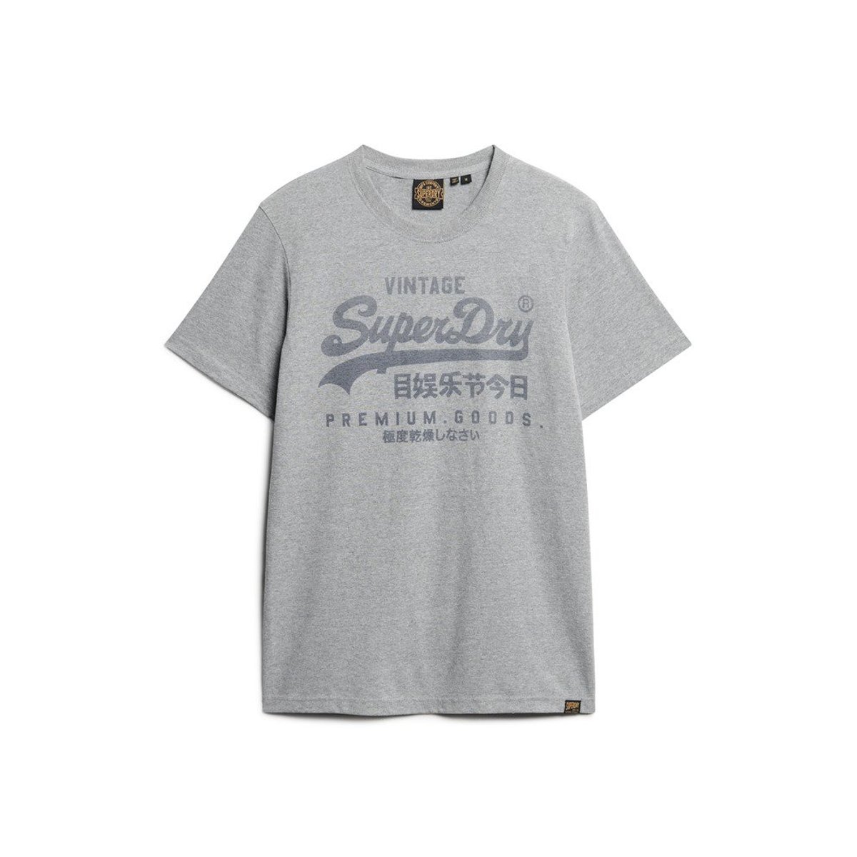 T-shirt Classic Heritage gris cendré chiné, SUPERDRY