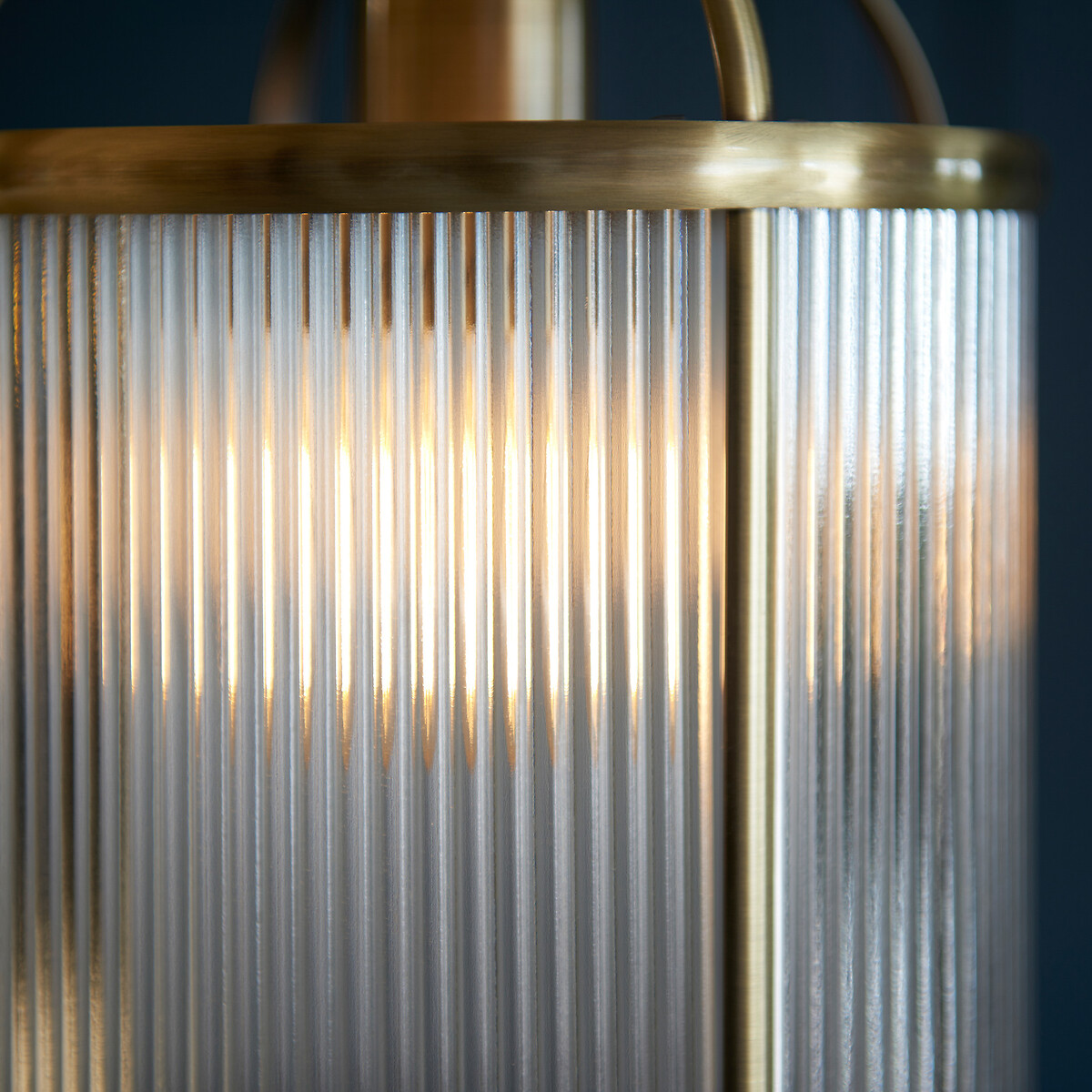 Layton 1-Light Ribbed Glass Pendant Light aged brass, SO'HOME