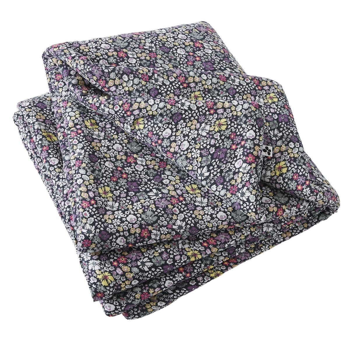 Bout de lit gaze de coton Malia fleuri multicouleur, EDEN