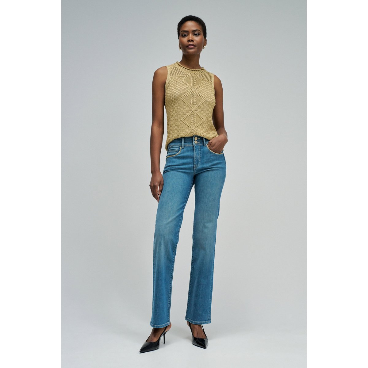 JEAN SECRET PUSH IN STRAIGHT bleu vintage, SALSA JEANS