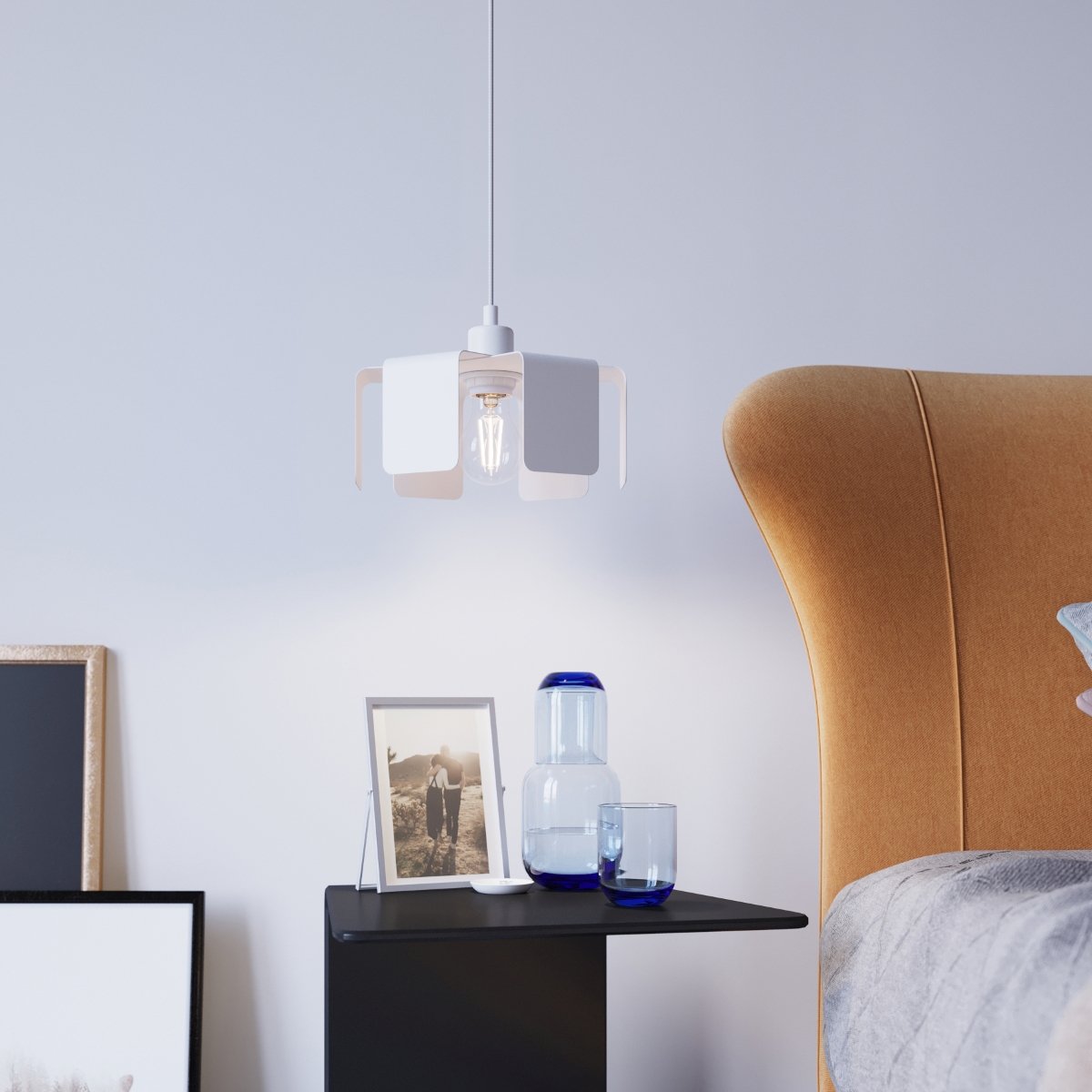 Lampe à poser Acier Blanc E27 1 Incline blanc, EDEN