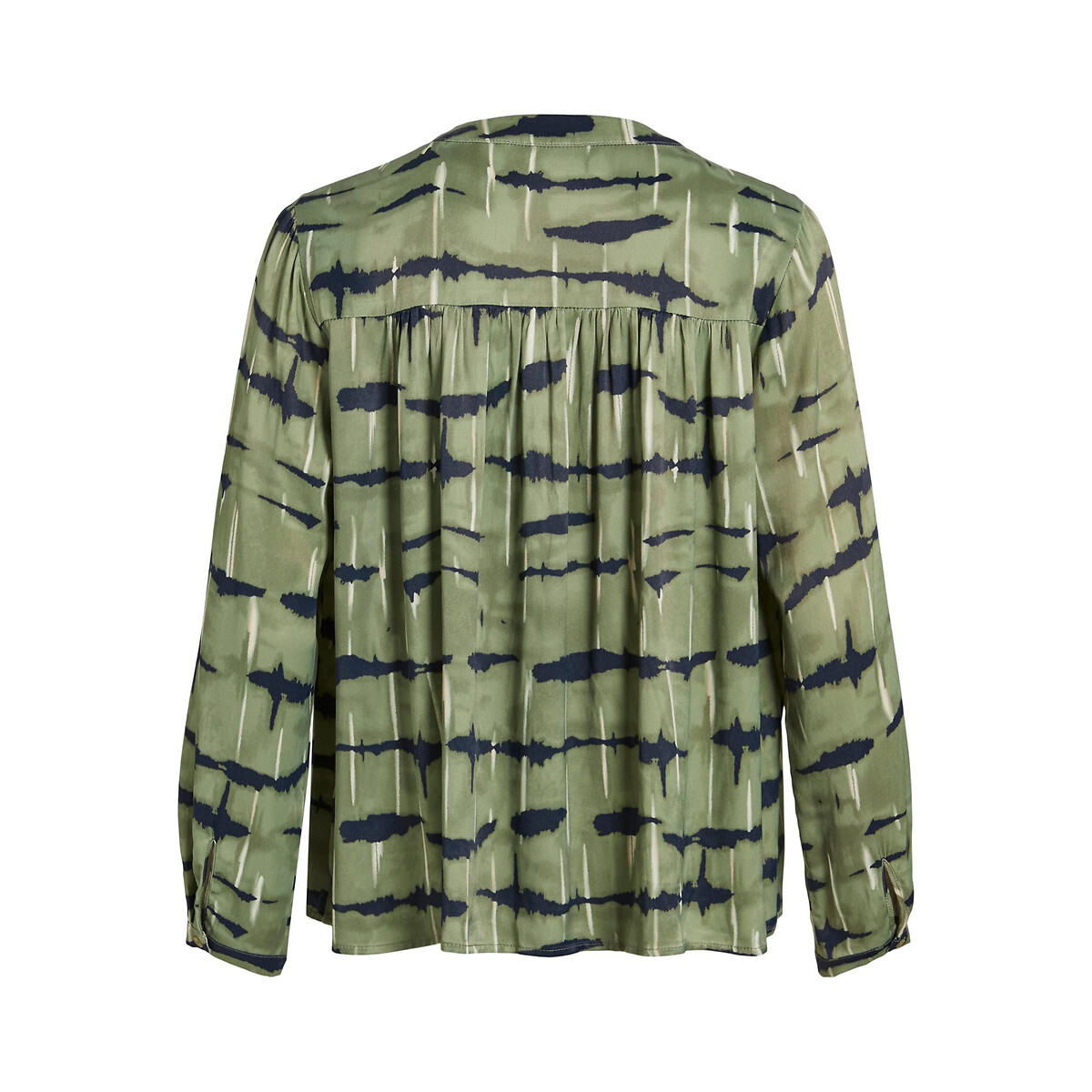 Blouse satinée, imprimé zèbré vert/noir, VILA