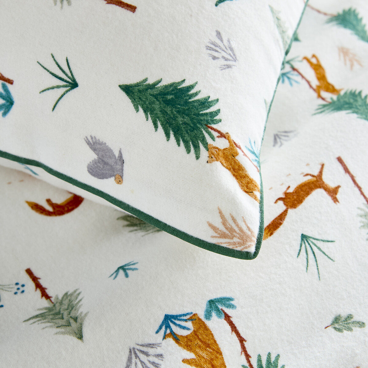 Funda de almohada para cama infantil, de franela, estampado de animales, GRIZZLY crudo, LA REDOUTE INTERIEURS