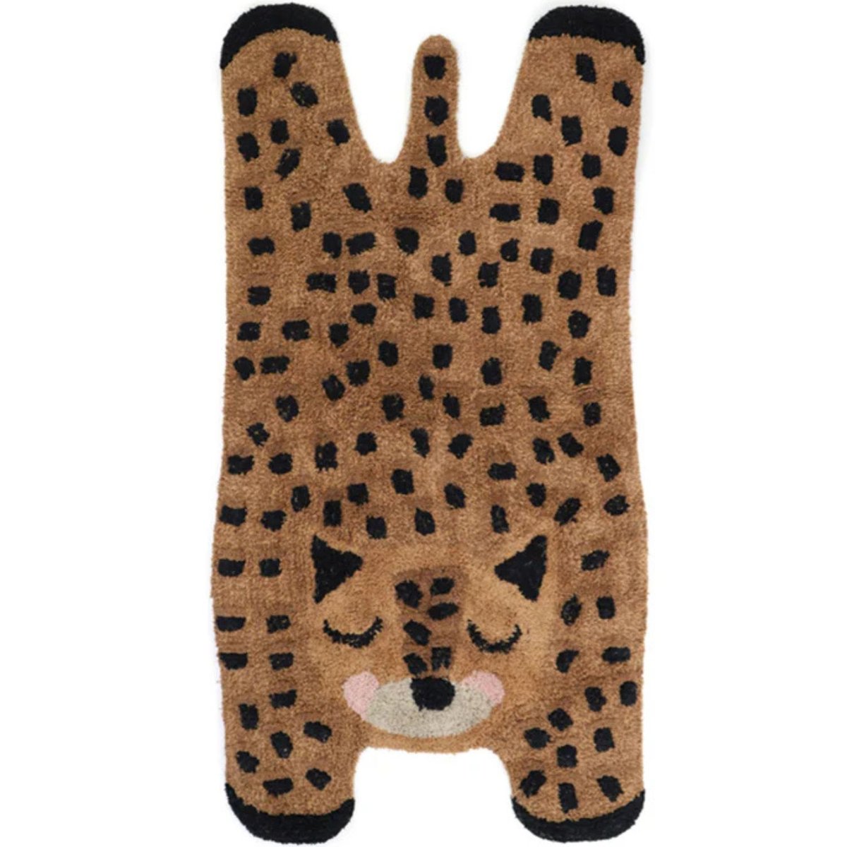 Tapis Little Cheetah marron, noir écru, NATTIOT