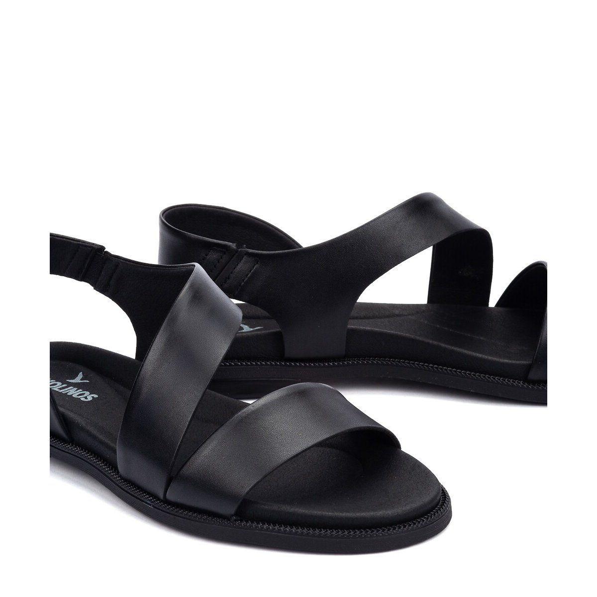 Sandales plates en cuir Navia noir, PIKOLINOS
