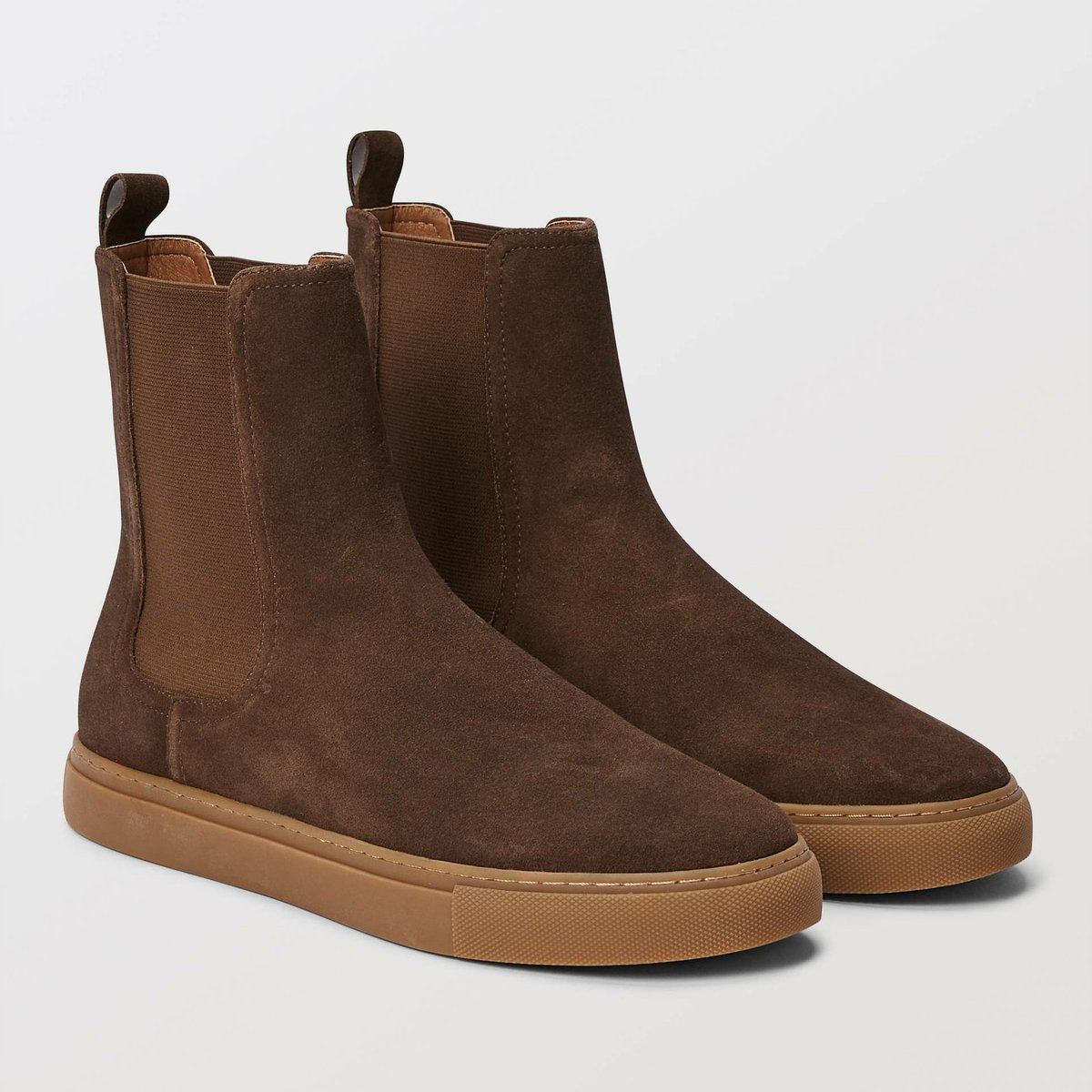Bottines en cuir chocolat, MONOPRIX