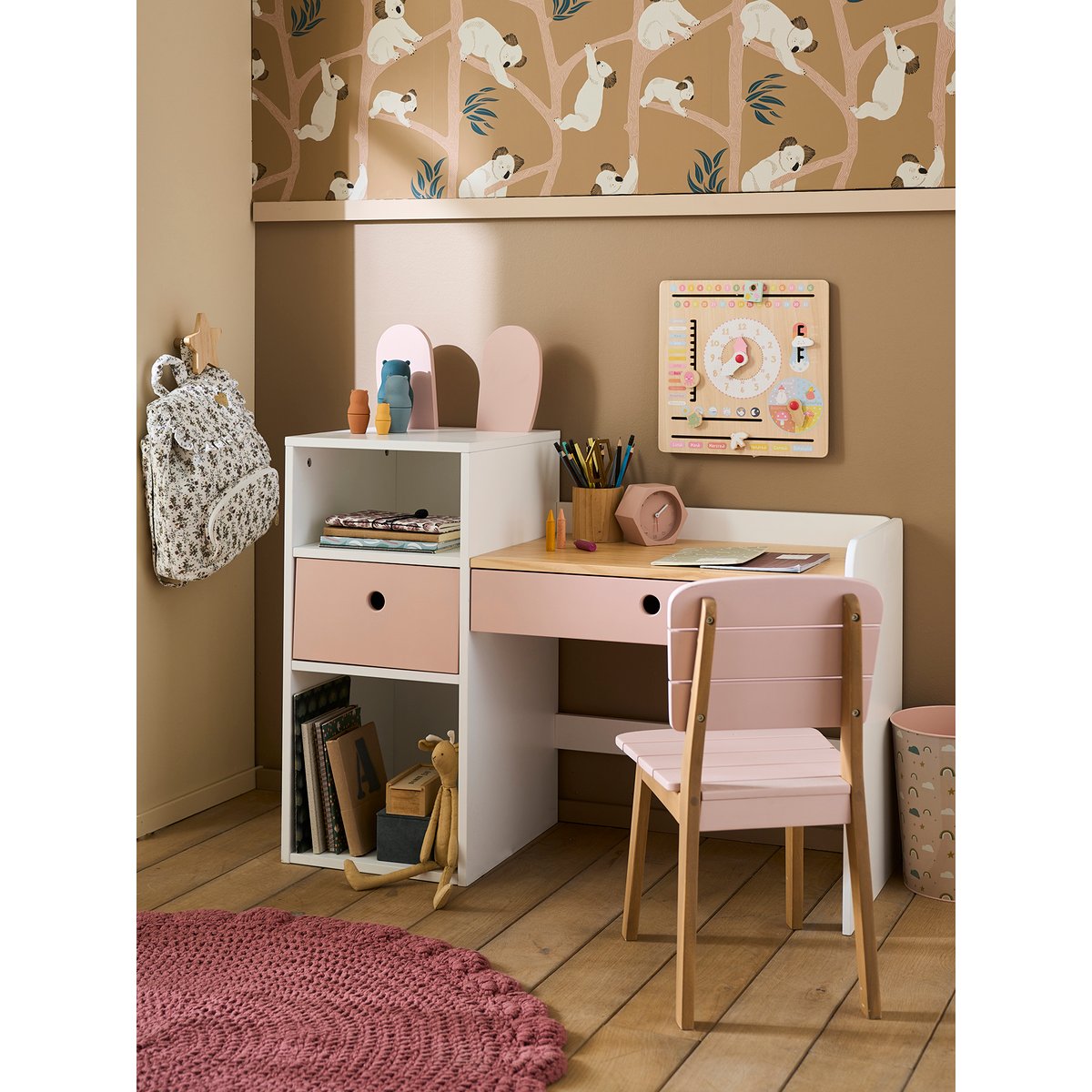 Bureau maternelle BUNNY blanc, VERTBAUDET