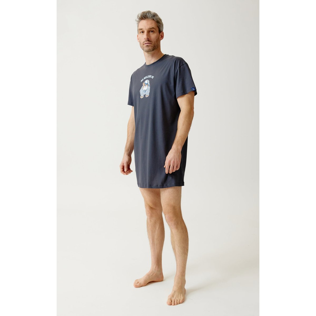 Maxi Tee-Shirt en jersey de coton léger imprimé Ma meilleure vie ebony, ARTHUR