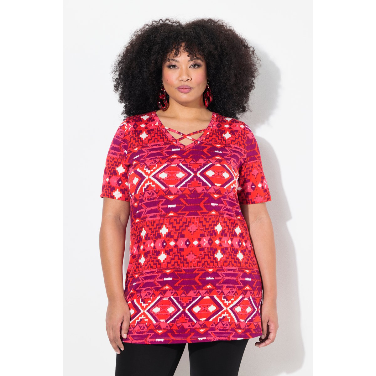 T-shirt long à manches courtes. litchi, ULLA POPKEN