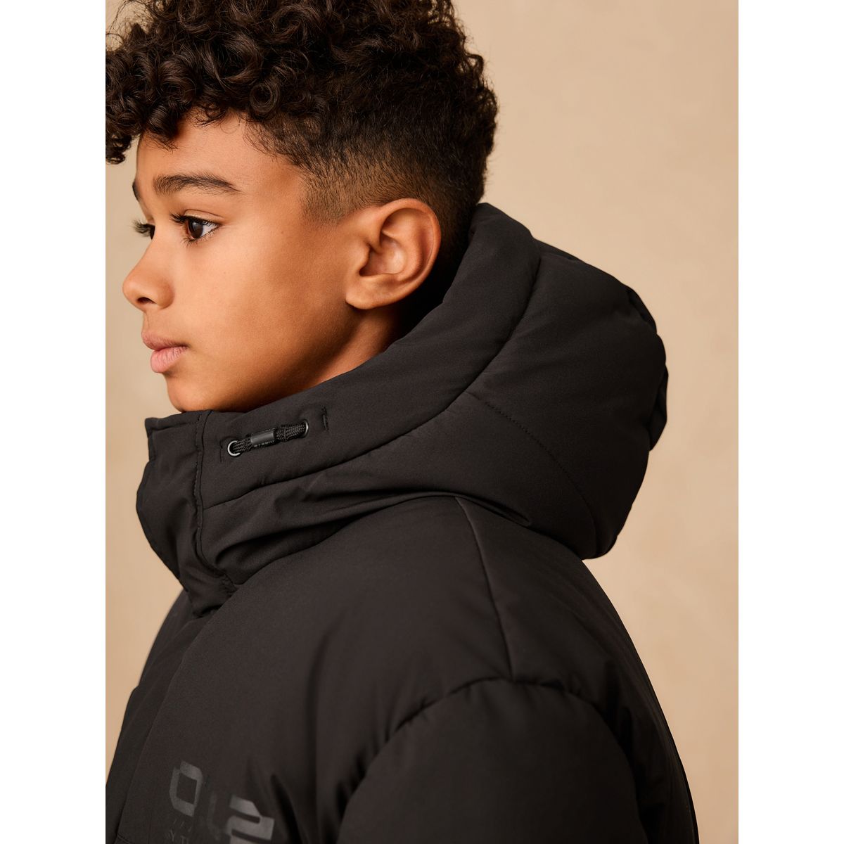 Manteau long matelassé imperméable noir, NEXT