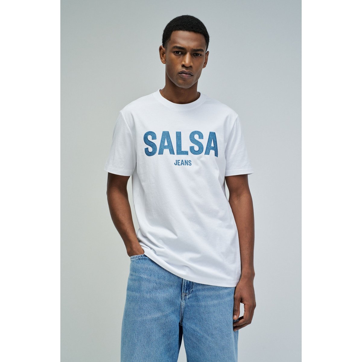 T-SHIRT AVEC BRANDING blanc, SALSA JEANS