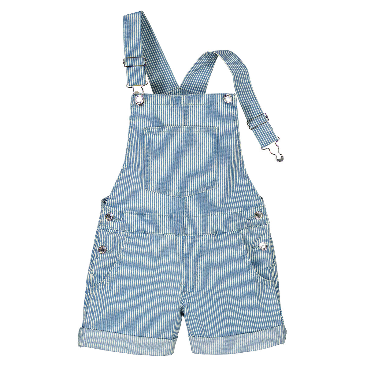 Striped Short Dungarees blue striped, LA REDOUTE COLLECTIONS