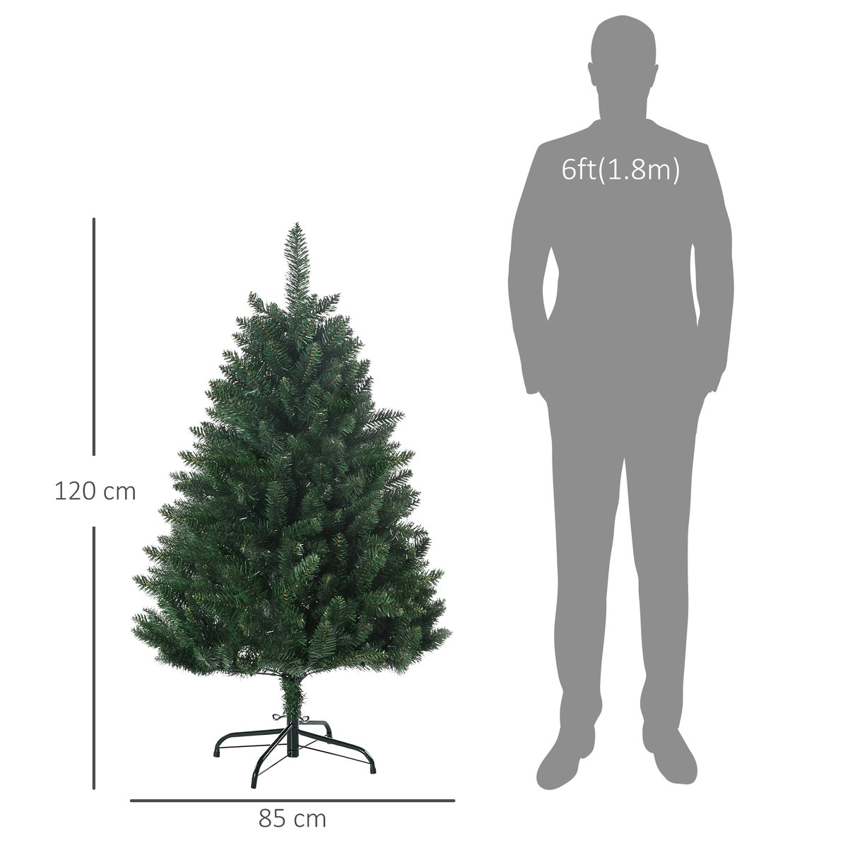 Sapin de Noël Plastique Vert vert, HOMCOM