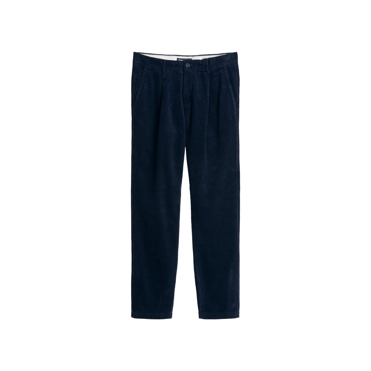 Pantalon en velours côtelé modèle Osby, à plis et coupe fuselée en pur coton biologique bleu, MARC O'POLO