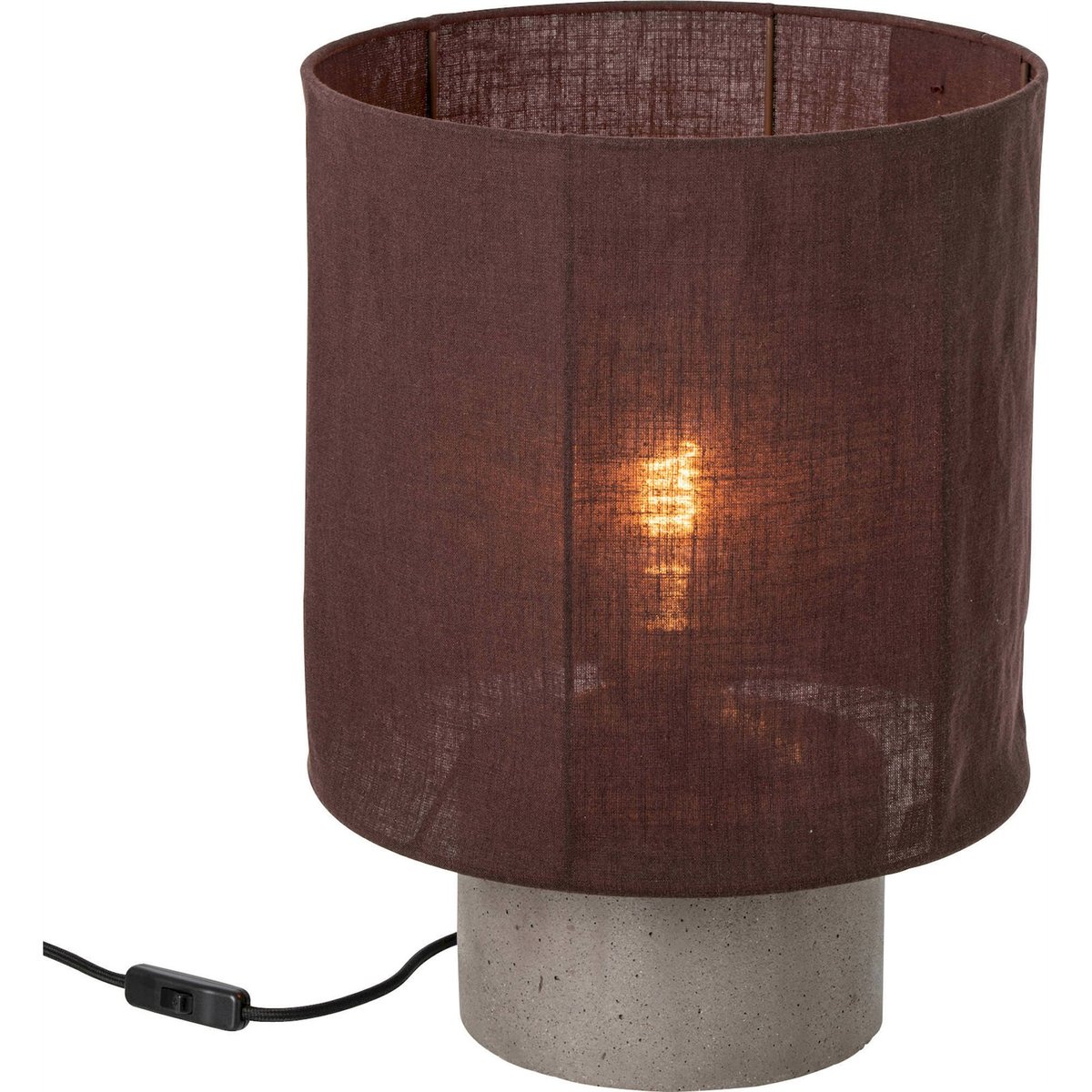 Lampe de table en ciment marron et ciment naturel, RECOLLECTION