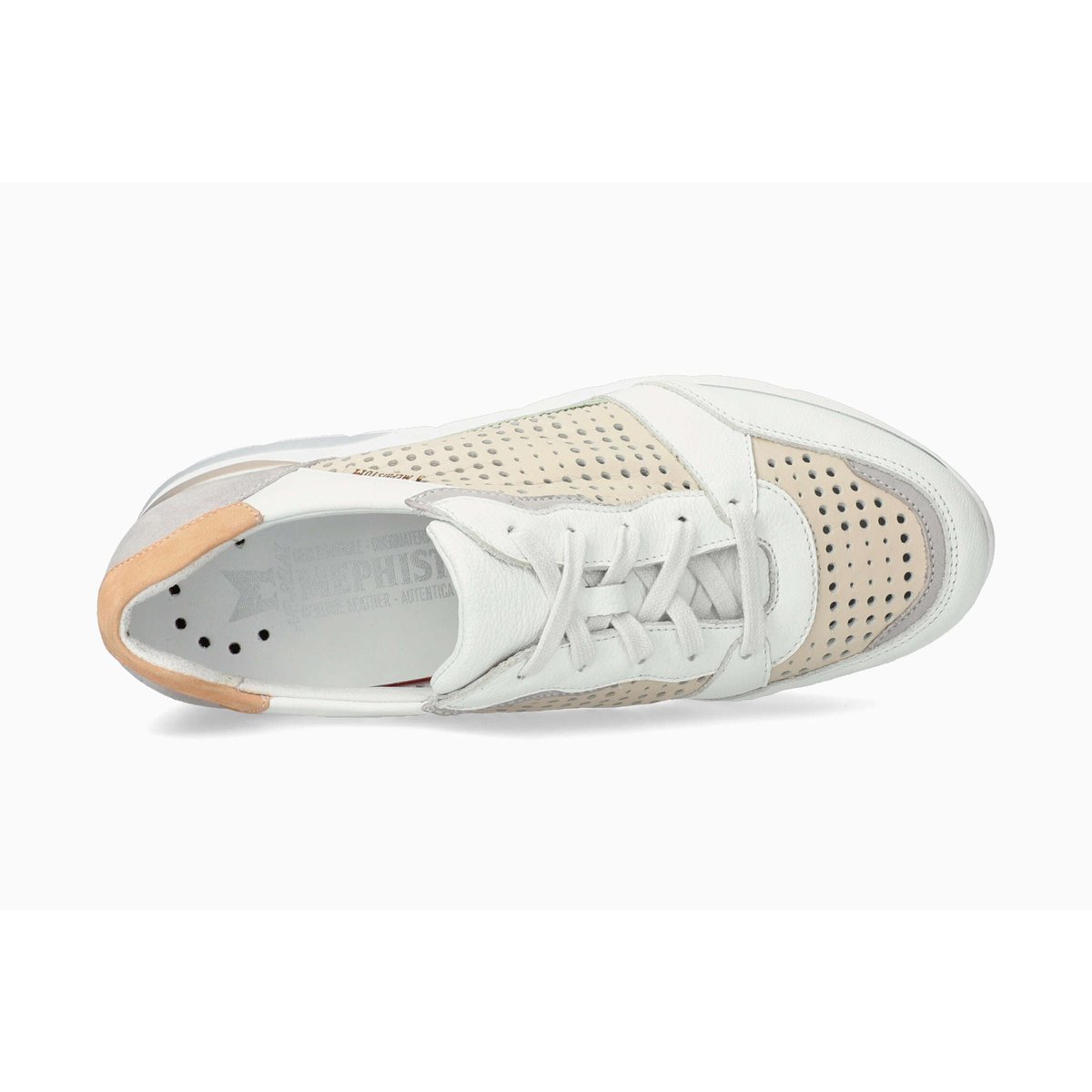 Baskets en cuir ELINE PERF blanc 5144, MEPHISTO