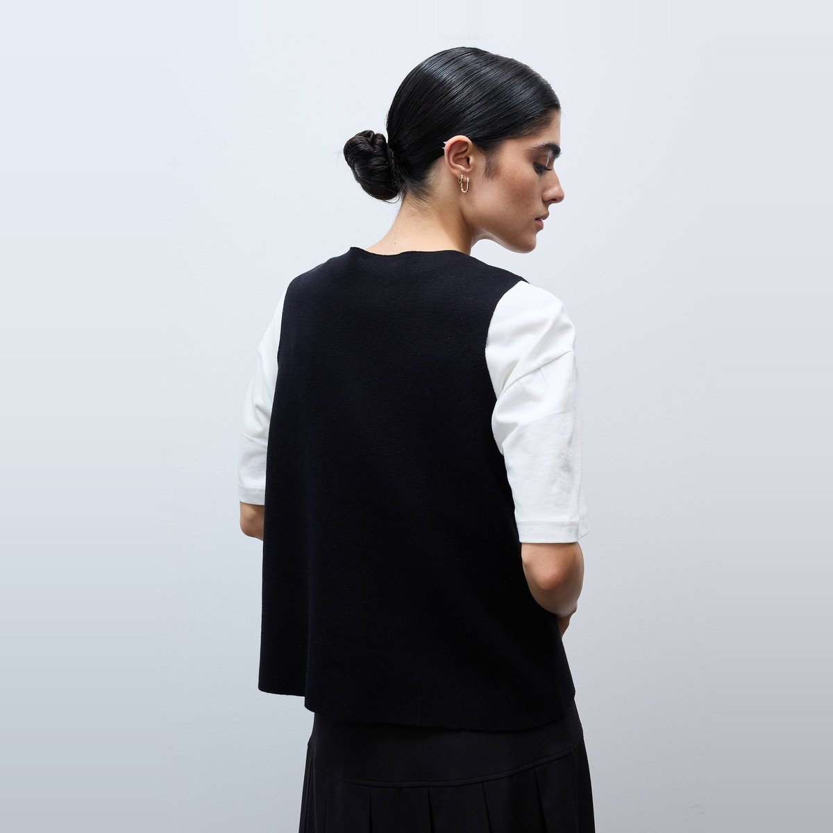 Gilet sans manche contenant de la laine noir, MONOPRIX
