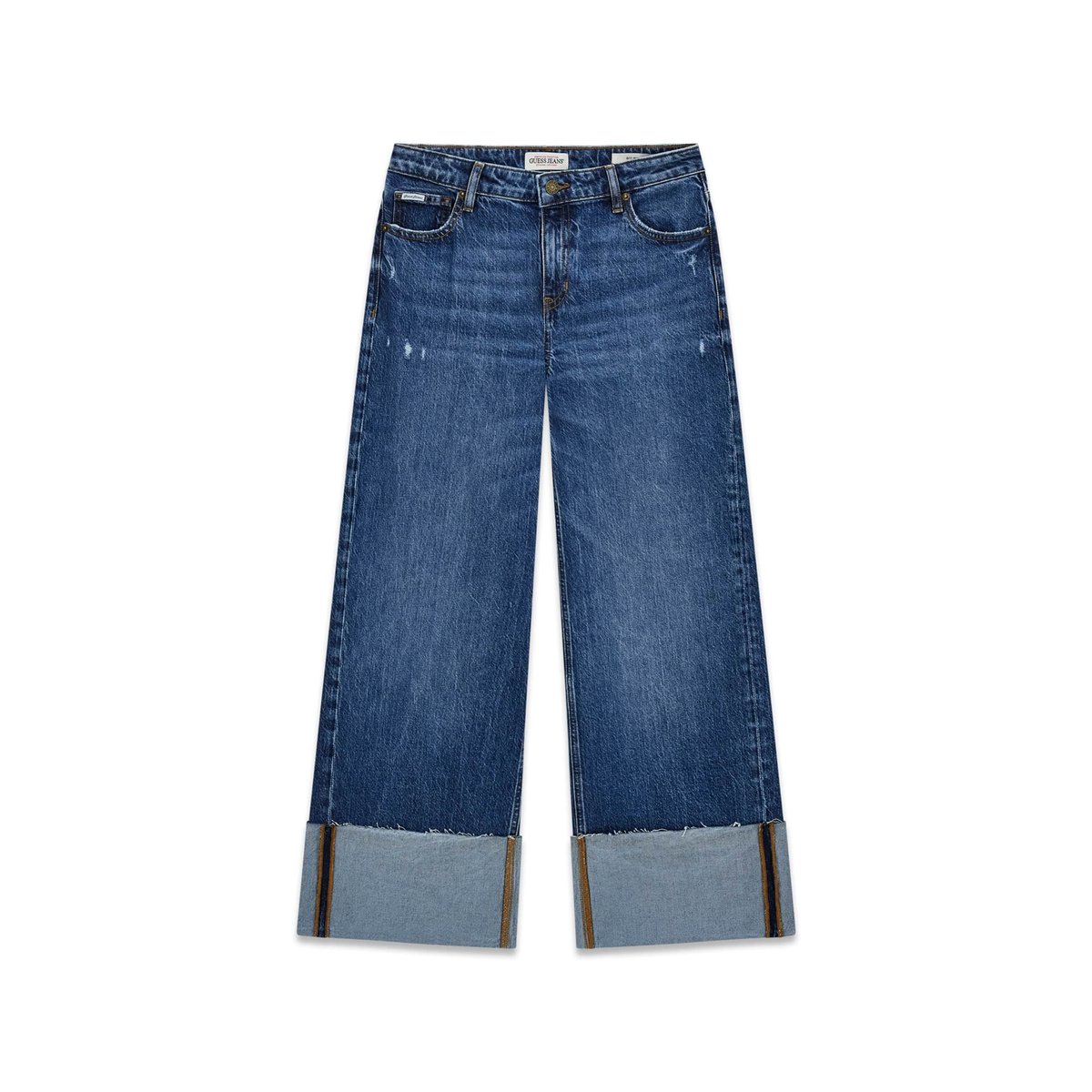 Jean Jambe Large Avec Bas Élastiqué bleu foncé, GUESS JEANS