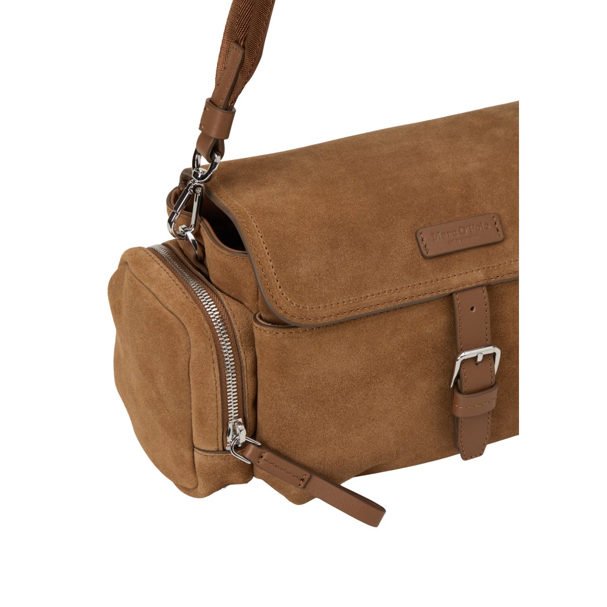 Sac pour appareil photo, modèle Carmen en cuir de vachette velours souple cognac, MARC O'POLO