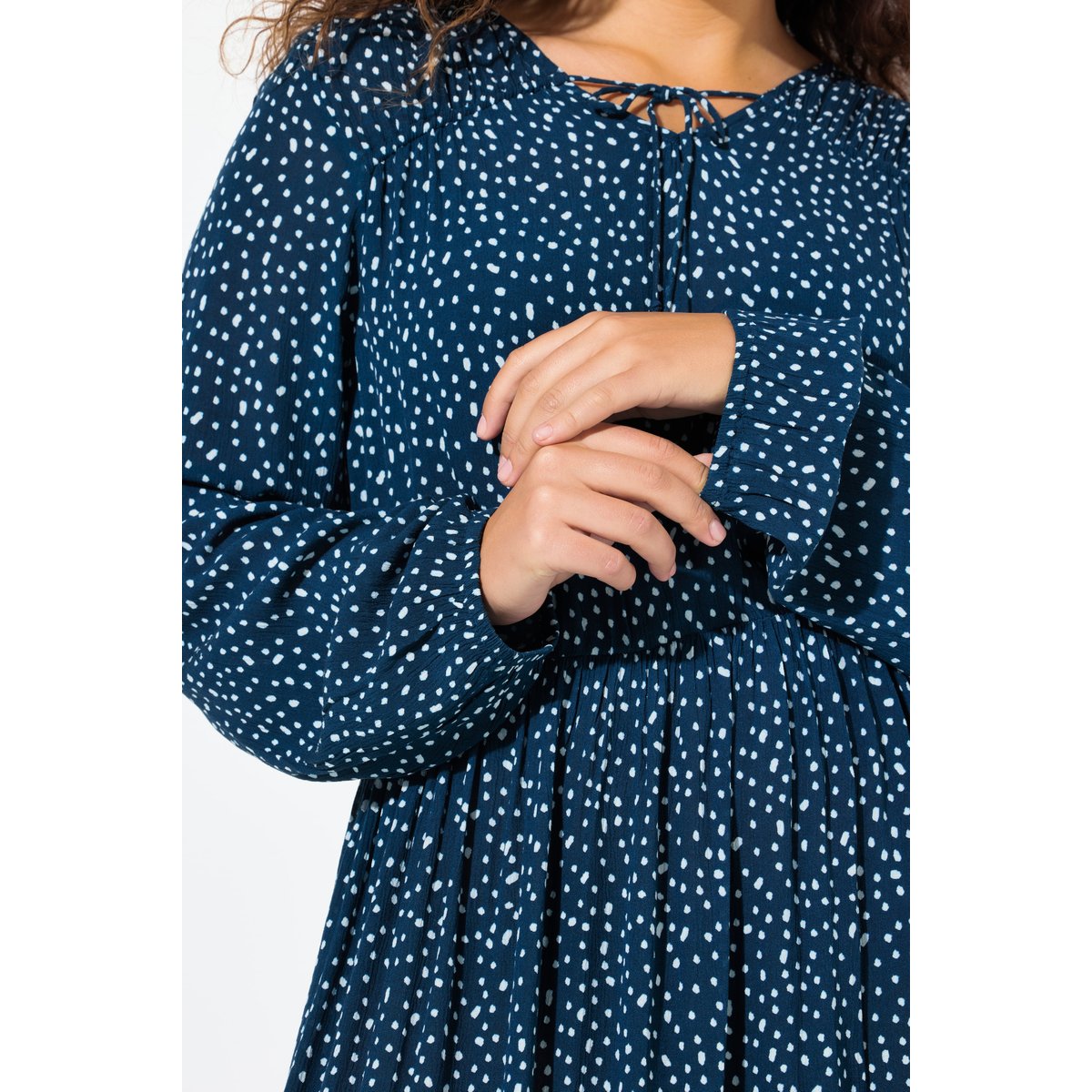 Robe midi à manches longues bleu encre, ULLA POPKEN