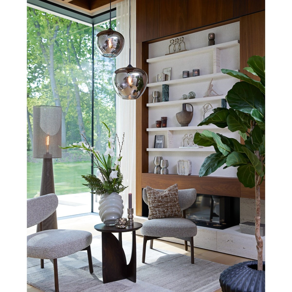 Lampadaire Textiles MICKY marron clair, LIGHT & LIVING 