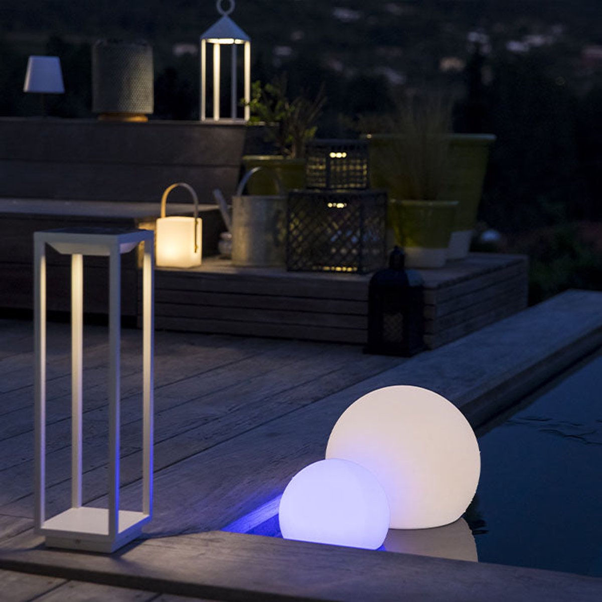 Lanterne solaire rechargeable BIG HYDRA blanc, LUMISKY