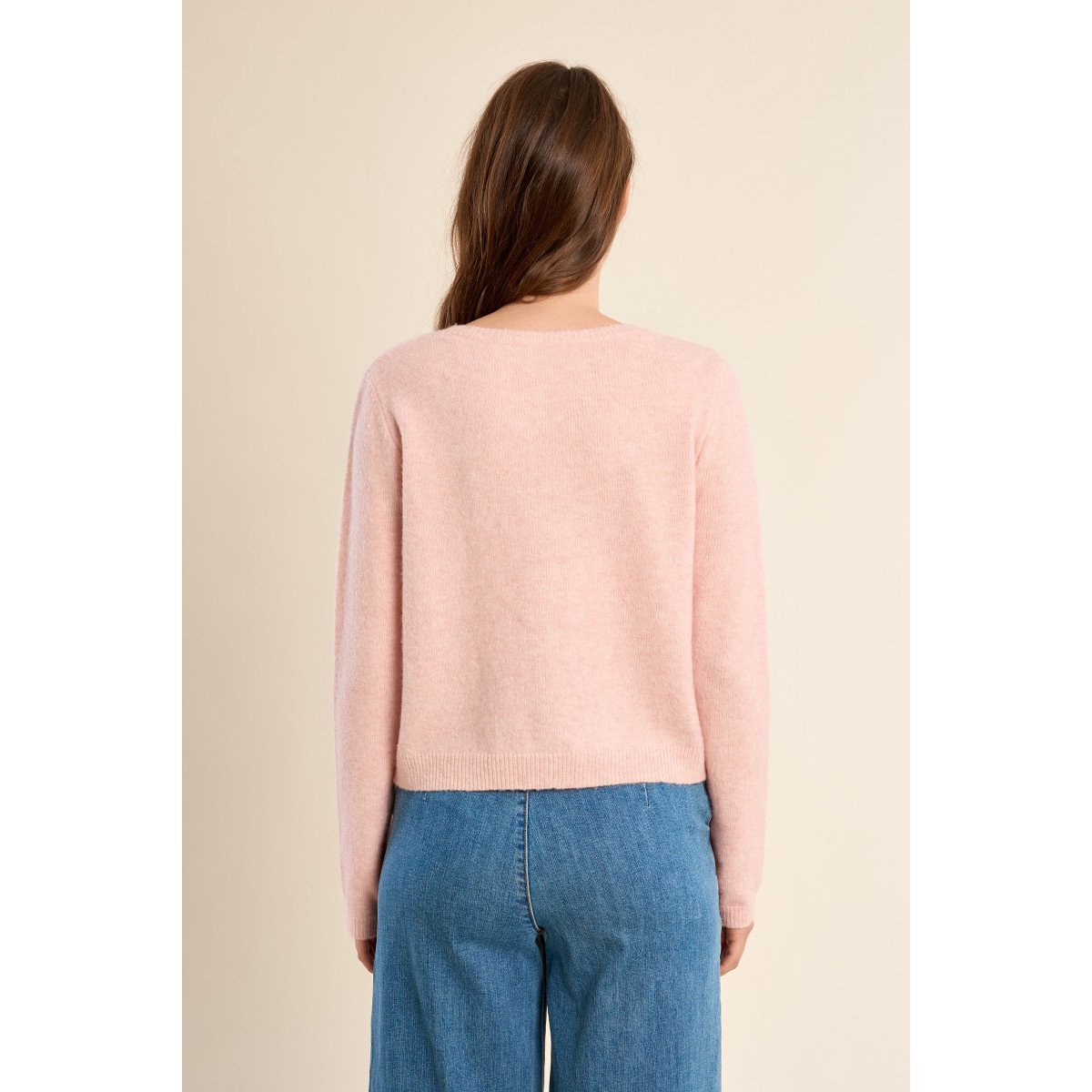 Cardigan en maille, boutonné rose, MOLLY BRACKEN