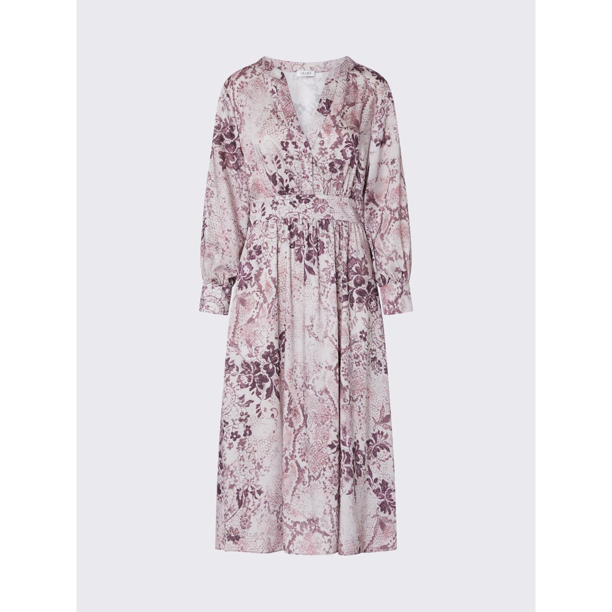 Robe midi en twill imprimé rose, LIU JO