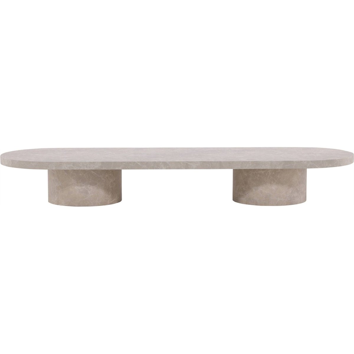 Table basse ovale bois TONENTER marbre clair, RECOLLECTION