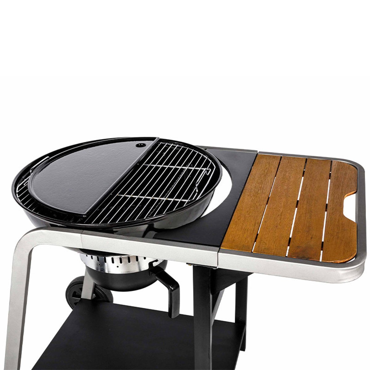 Plancha demi-lune pour barbecue noir, SOMAGIC