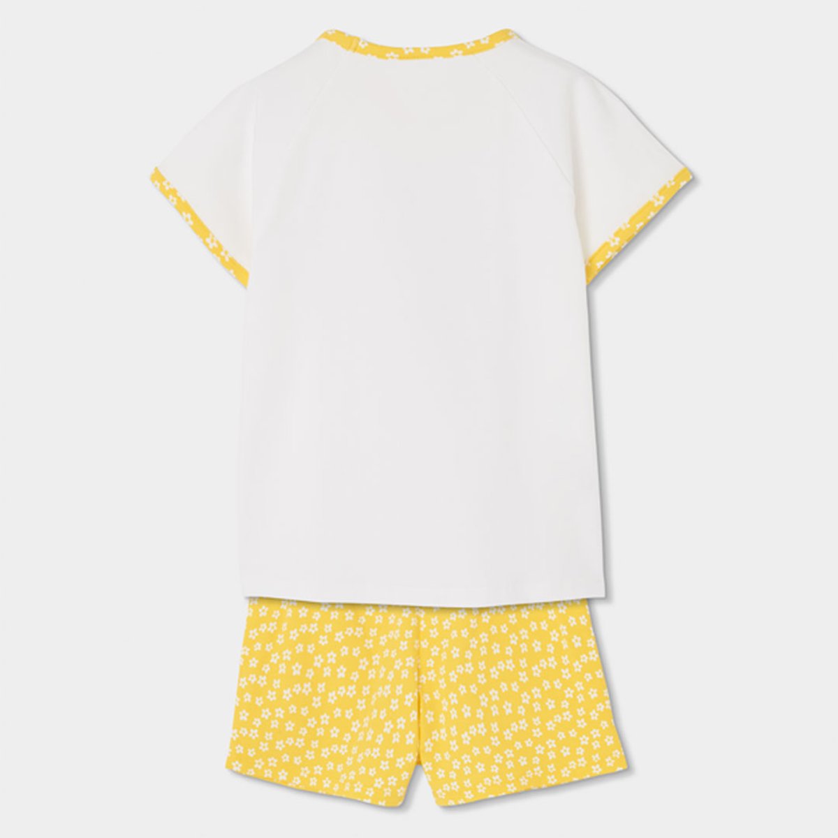 Pyjama fille mancs courtes en coton blanc, BOBOLI