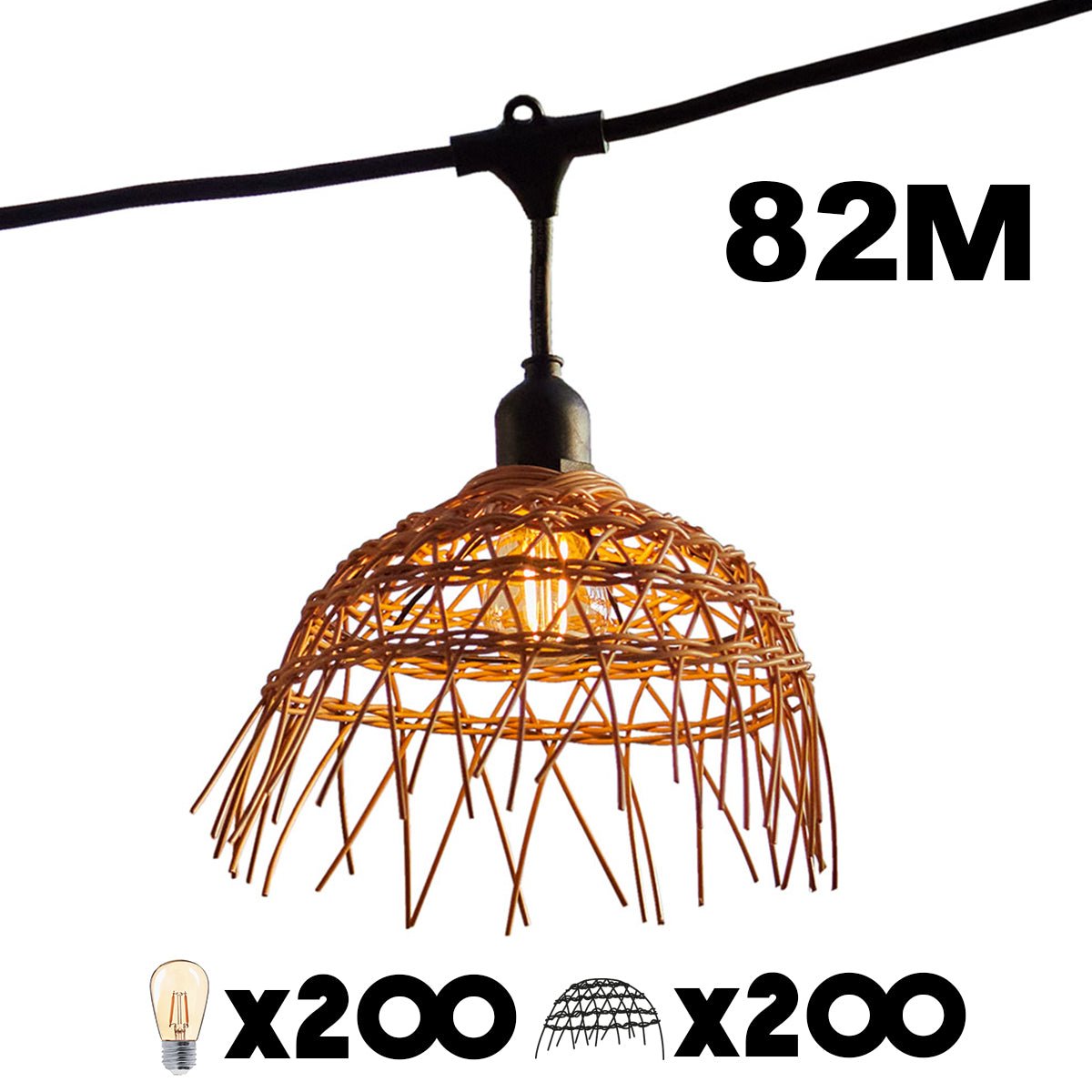 Guirlande connectable E27 20 x HAWAII LIGHT marron, LUMISKY