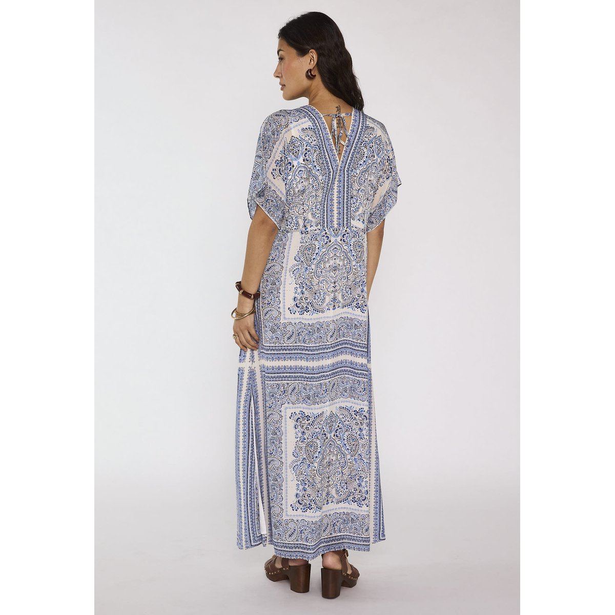 Robe imprimée droite BENEDICTE bleu, Maison 123