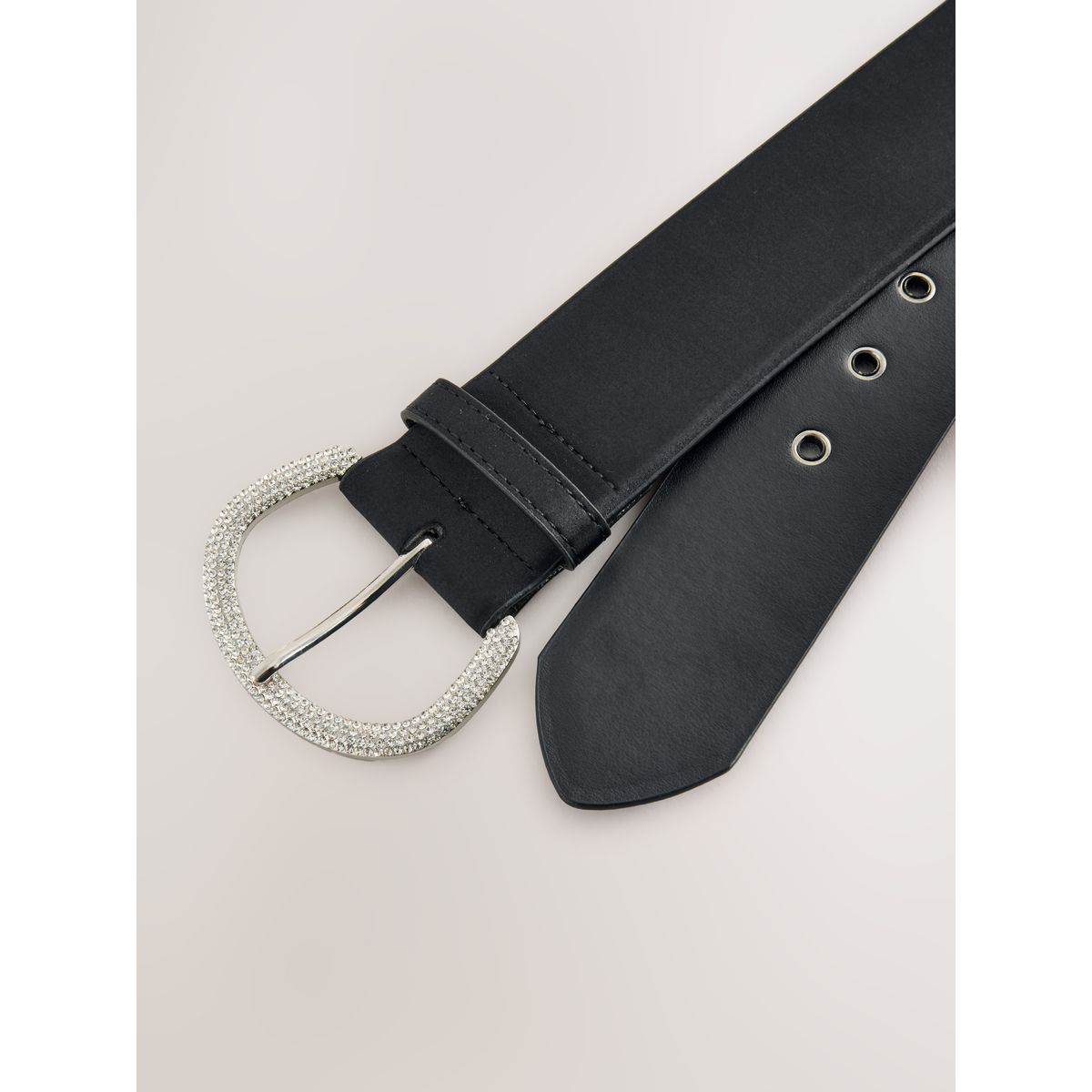 Ceinture satin avec boucle à strass noir, NEXT