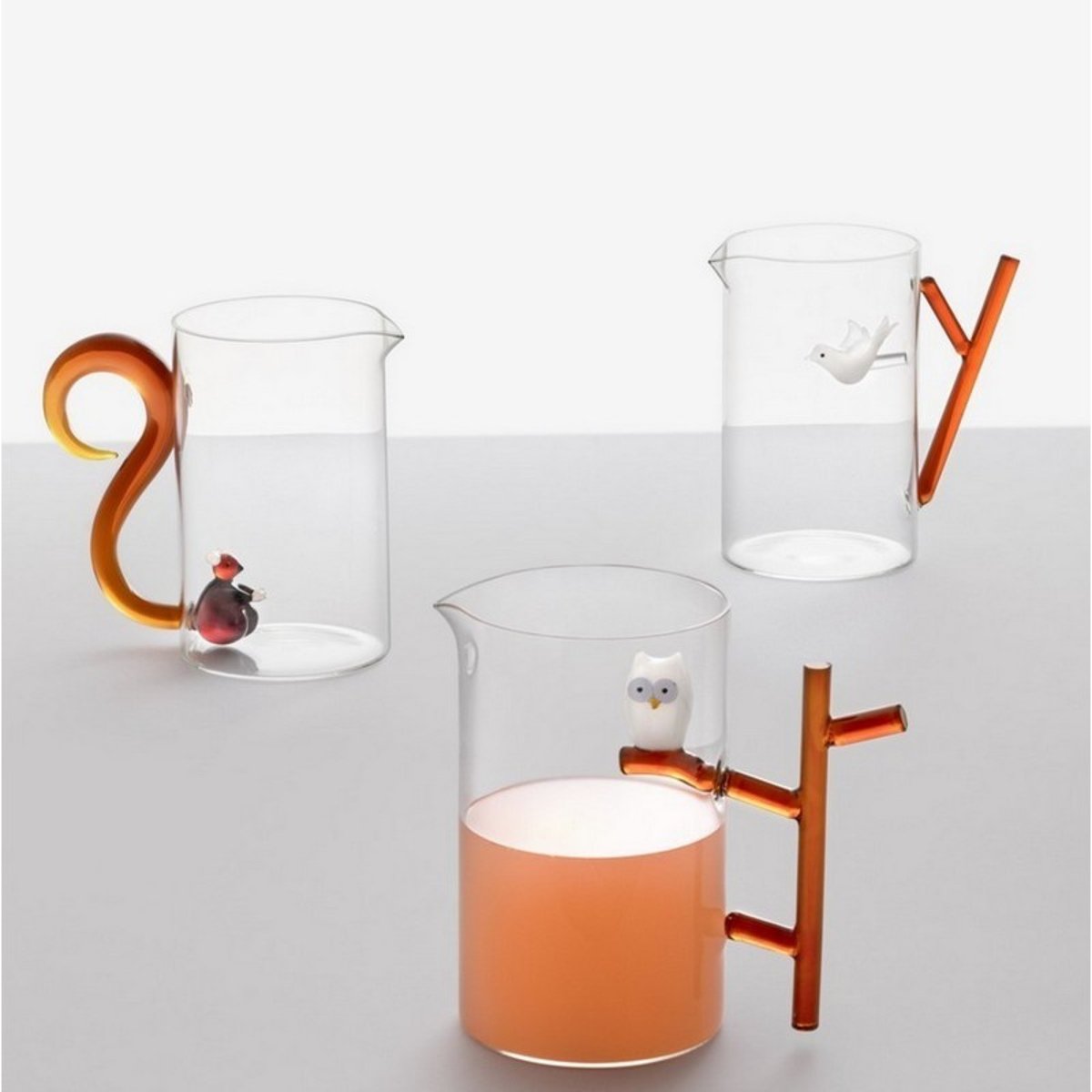 Carafe à eau verre écureuil ANIMAL FARM marron, ICHENDORF