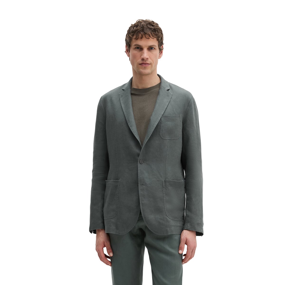 Veste shaped en pur lin gris foncé, MARC O'POLO