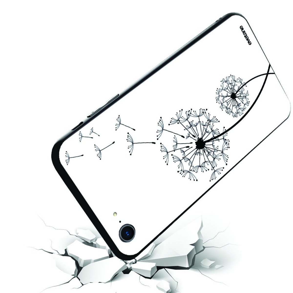 Coque en verre trempé iPhone 6/6S pissenlit, EVETANE
