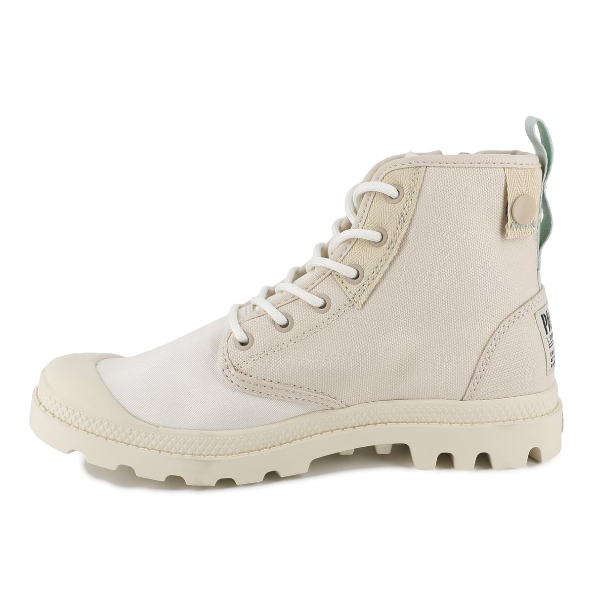 Baskets montantes en coton PAMPA DETROIT ZIP SU blanc-tropisand/ cream, PALLADIUM