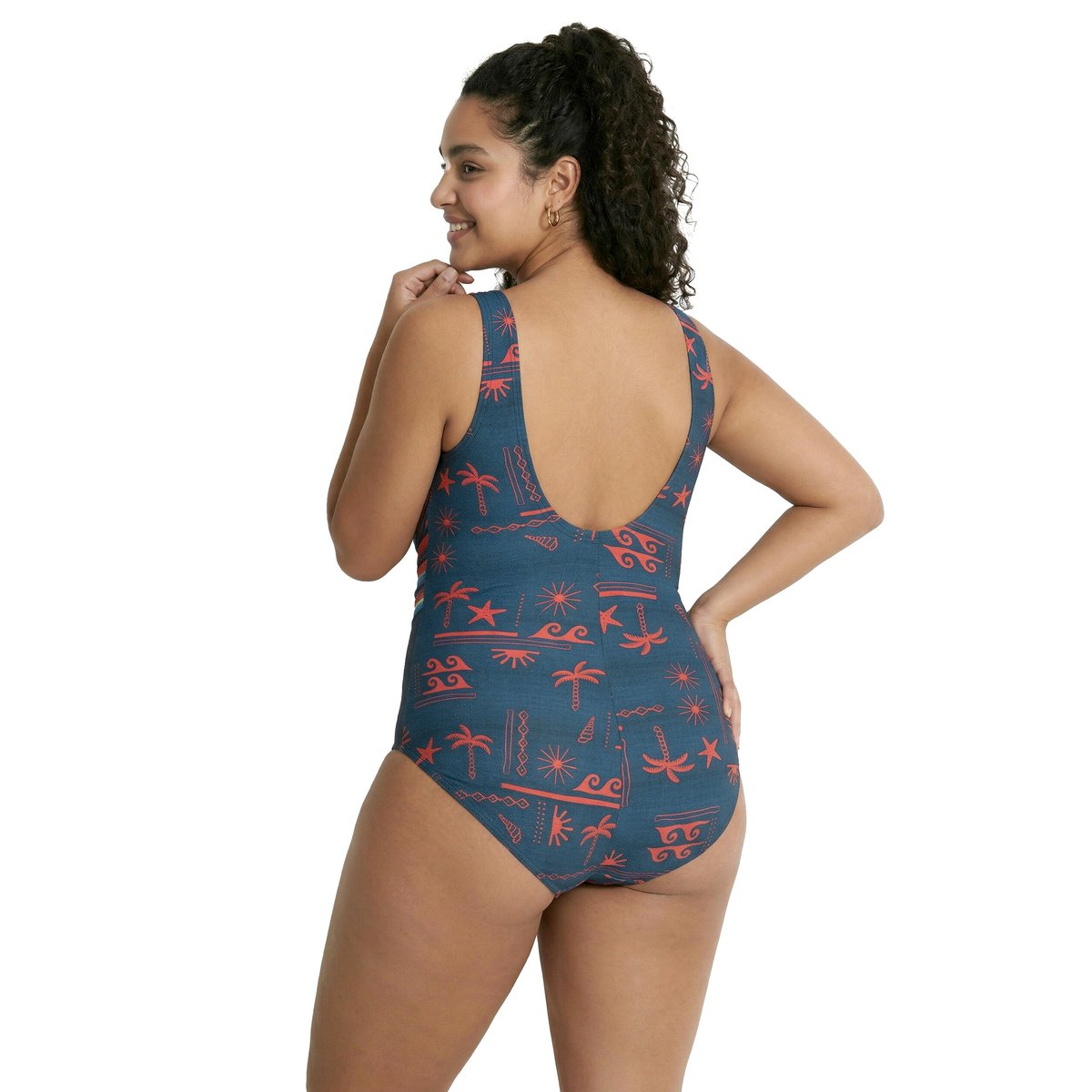 Maillot de bain effet cache-cœur bleu foncé, ULLA POPKEN