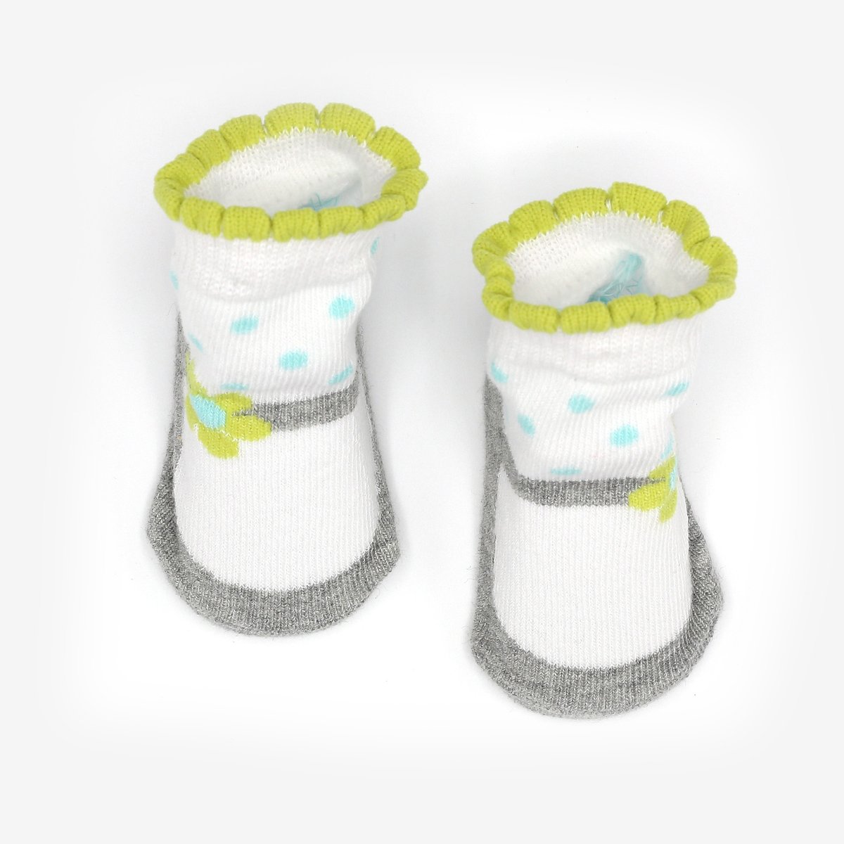 Chaussette bébé - petites fleurs gris, TROIS KILOS SEPT