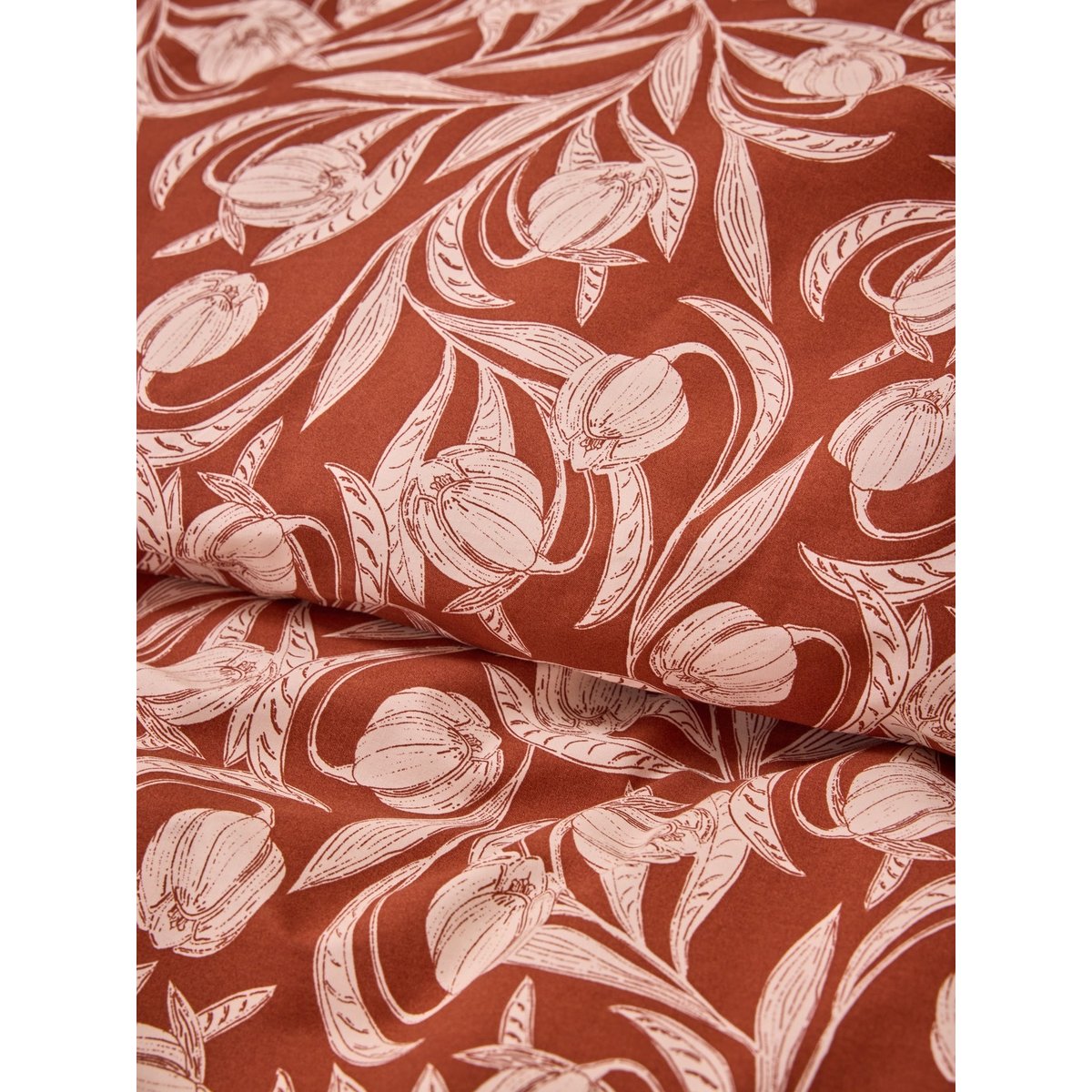 Housse de couette percale de coton "Lucie" bordeaux, CYRILLUS