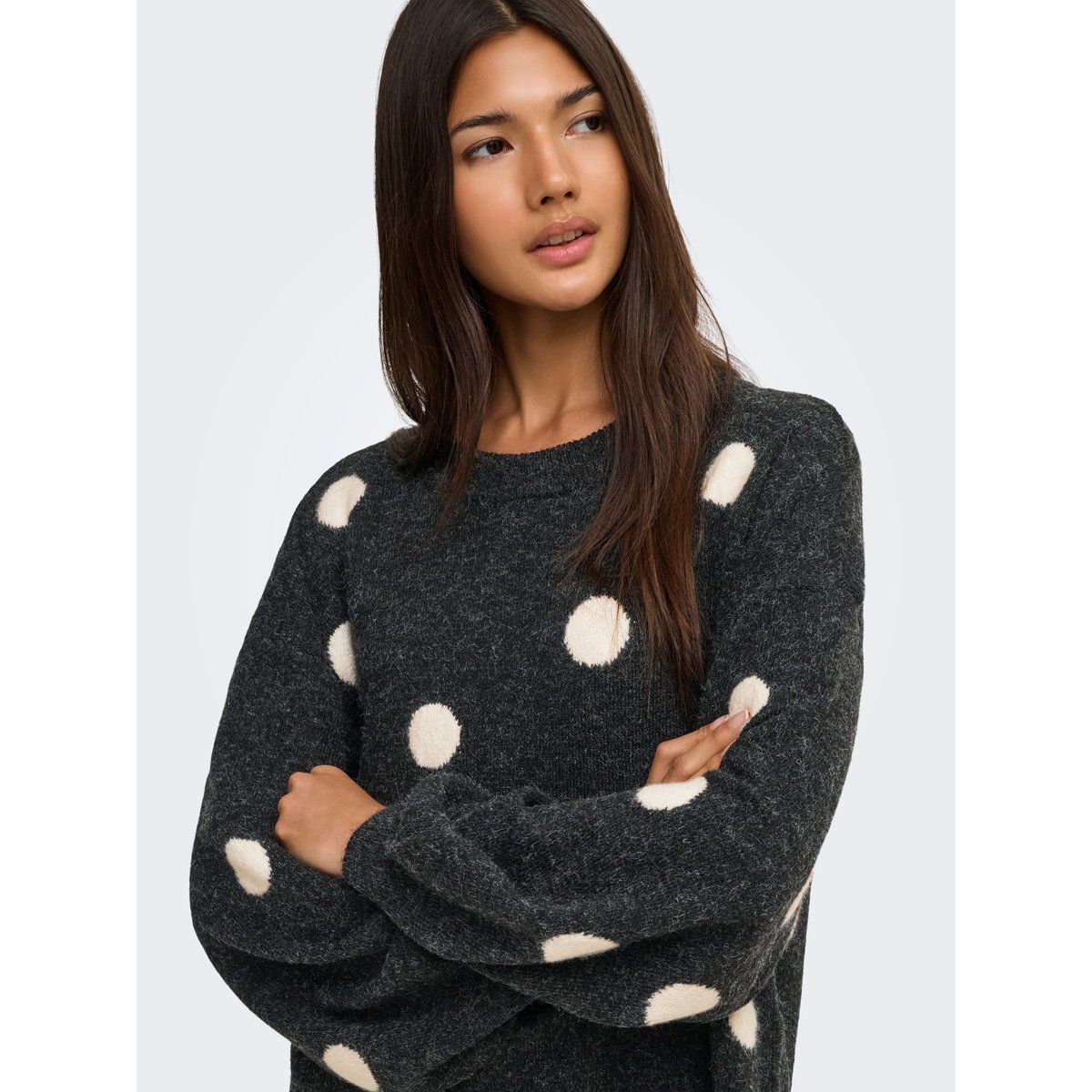 Pull En Maille dark grey melange, ONLY